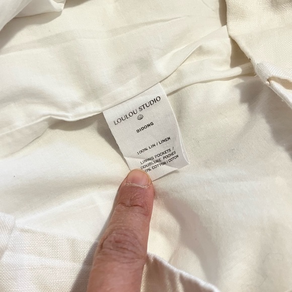 Loulou Studio Off-white Linen Bidong Trousers M - Picture 5 of 7